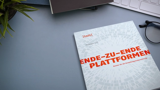 Cover of the whitepaper "End-to-end platforms for public administration".